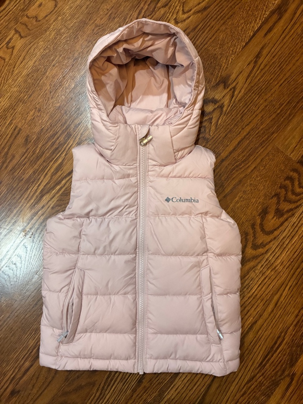 Columbia Pink Hooded Puffer Vest